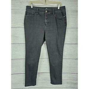 St. John's Bay Skinny Leg High Rise Jeans Black Size 12 Petite